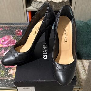 CHANEL Black Quilted Heels